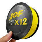 JOF X12 500M 300M Braided Fishing Line 12 Strands MultiColor Multifilament Saltwater PE Line 20 24 35 40 50 65 80LB
