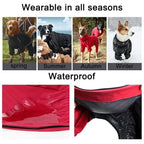 Waterproof Pet Dog Outdoor Jacket Clothes Winter Warm Coat  Big Jumpsuit Reflective Raincoat For Small Medium Large Dogs