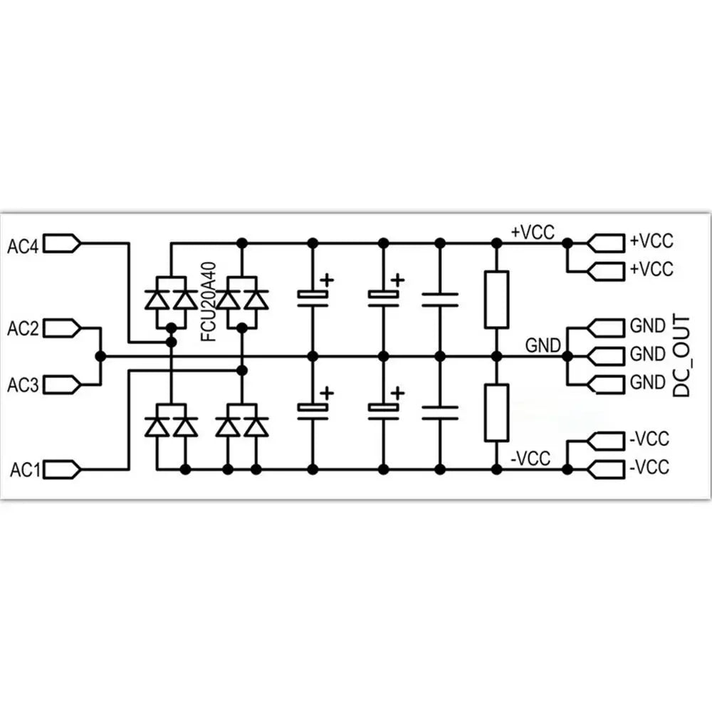 Hifi Amplifier Power Supply Board 58V-0-58V, 4x10000uF 100V Capacitors
