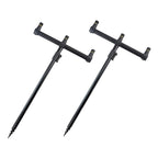 Hirisi Aluminium Carp Fishing Rod Pod Set with Bag 2pcs Bank Sticks and 2pcs Buzz Bars for 3 Rods