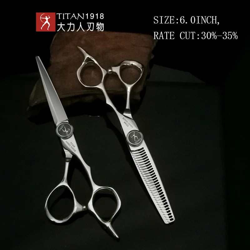 TITAN professional hairdresser scissors barber scissors  hair cutting  thinning  set of 5.5/6.0/6.5.7.0inch japan440c steel