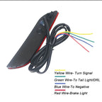 iJDM 3D Optic LED Bumper Reflector Lights For 2018-up Toyota Camry, Function as Tail, Brake Rear Fog Lamps and Turn Signal Light