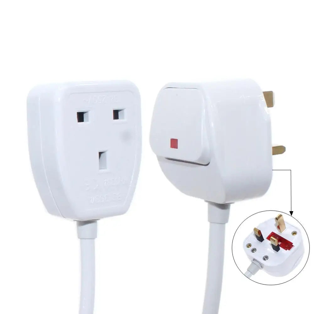 UK Plug To Socket Power Extension Cable With Power Switch, Singapore Malaysia HK Male To Female 3Pin AC Power Cord 0.3m-5m