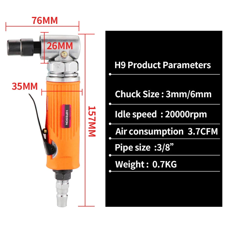 HIFESON Air Die Grinder Grinding Mill Pneumatic Engraving Machine Polishing Machine Tools Engraving Tool