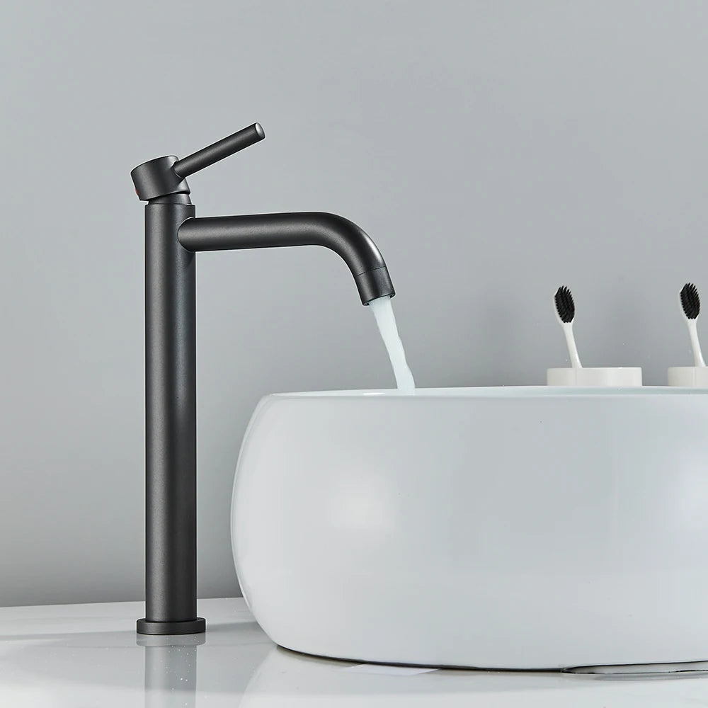 Black Basin Faucet Bathroom Washbasin Water Mixer Tap Hot Cold Water Basin Sink Tap Bathroom Faucet Tap Brushed Gold Faucet