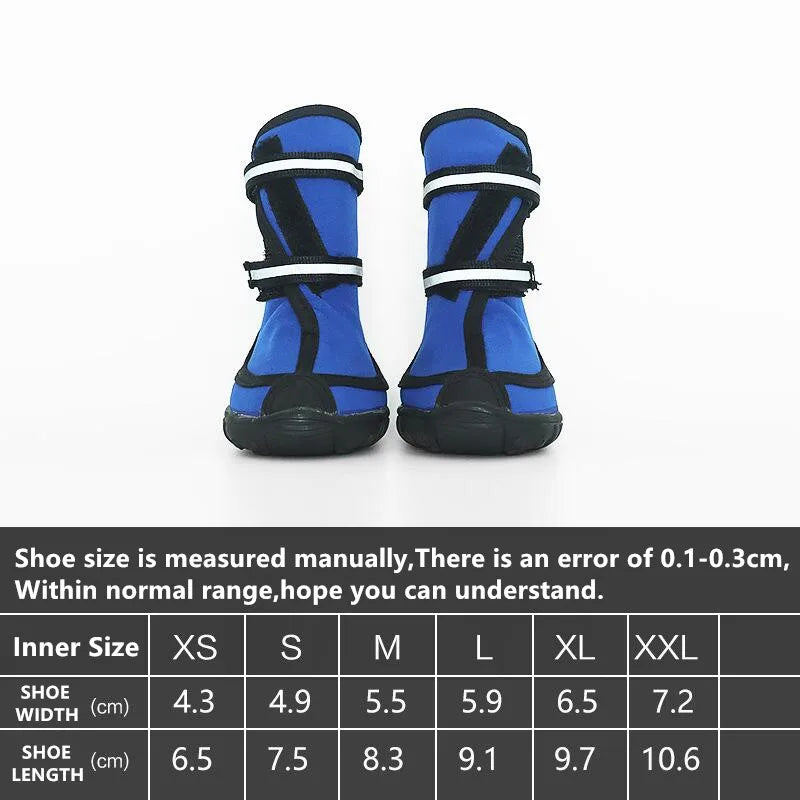 Four season Waterproof XXL Pet Shoes for small to large Dog Oxford Bottom Reflective bandages Pet rain boots large dog shoes