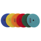Dry Diamond Polishing Pads 4in 100mm for Granite Marble Stone, 6pcs + M14 Backer Pad