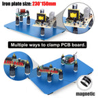 NEWACALOX PCB Fixture Clips Soldering Holder Third Hand Tool Magnetic Flexible Helping Hands with 3X LED Illuminated Magnifier