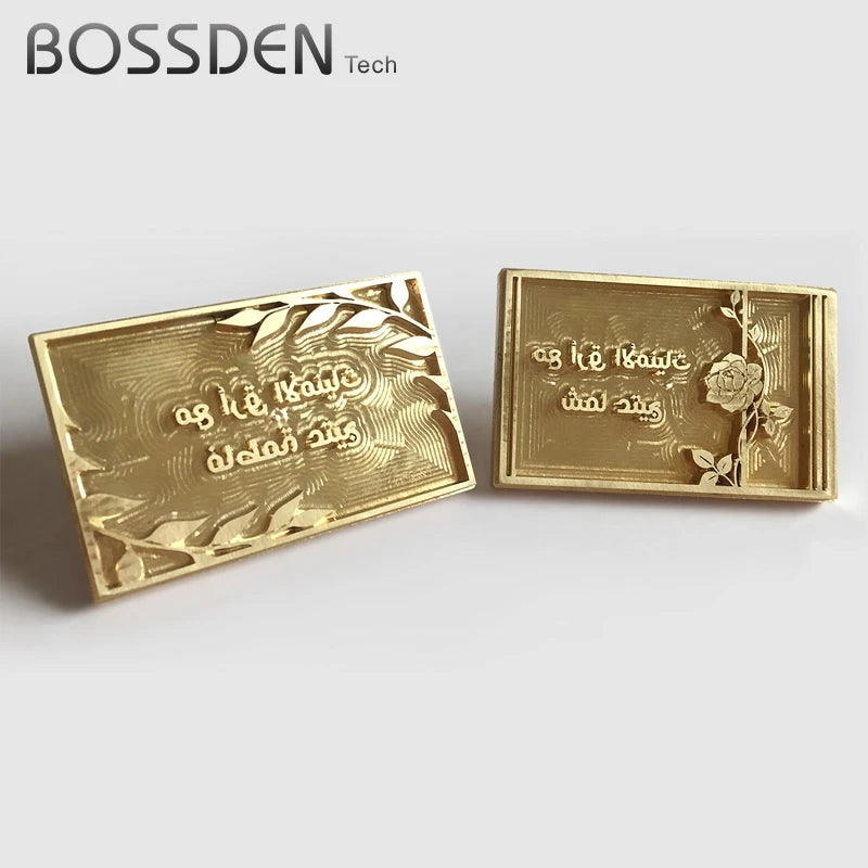 BOSSDEN Customized LOGO Leather stamp Copper Brass Wood Paper Skin Bread Cake Die Heating Emboss Mold Letter Metal Stamp Brand