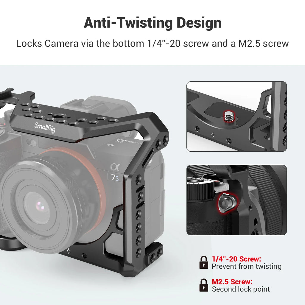 SmallRig a7s3 A7siii DSLR Cage for Sony Alpha 7S III Camera Cage With Cold Shoe Mount and Nato Rail Video DIY Cage Rig 2999