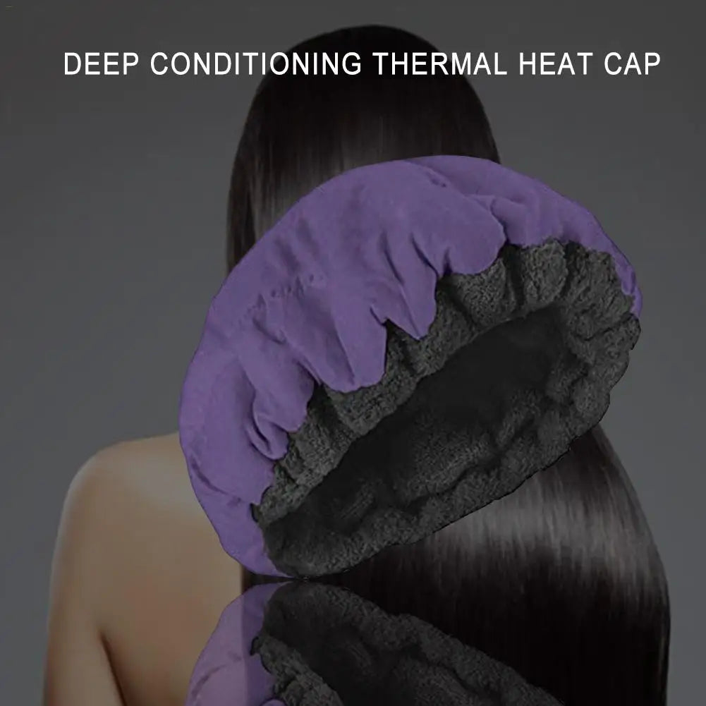 Hair Care Heating Cap Deep Conditioning Heat Cap Microwavable Heat Cap Steaming Microfiber Cotton Reversible Flaxseed Interior