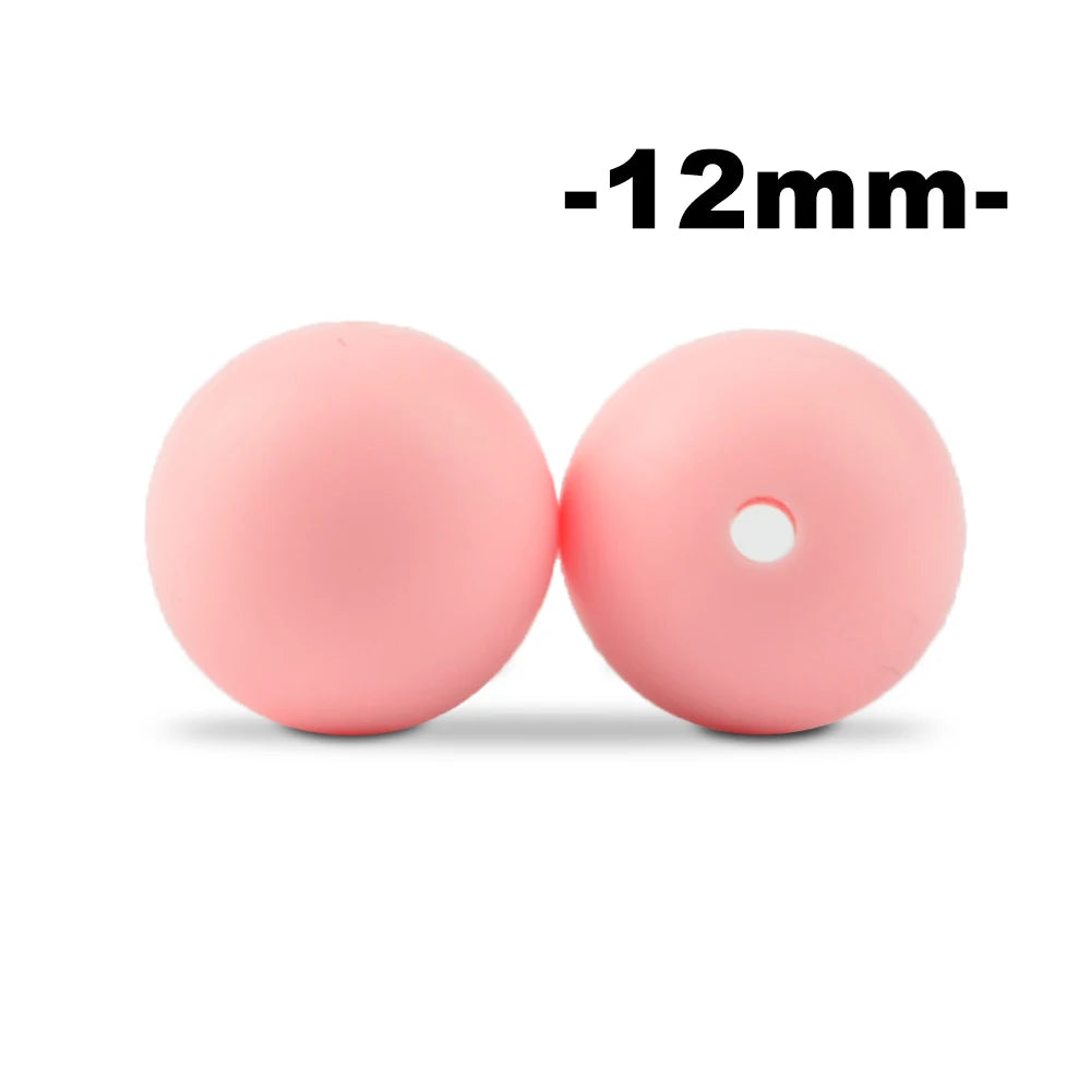 LOFCA 100Pcs/lot 12MM Round Shape Silicone Beads Used in jewelry making Necklace Bracelets Keychain Jewelry accessories