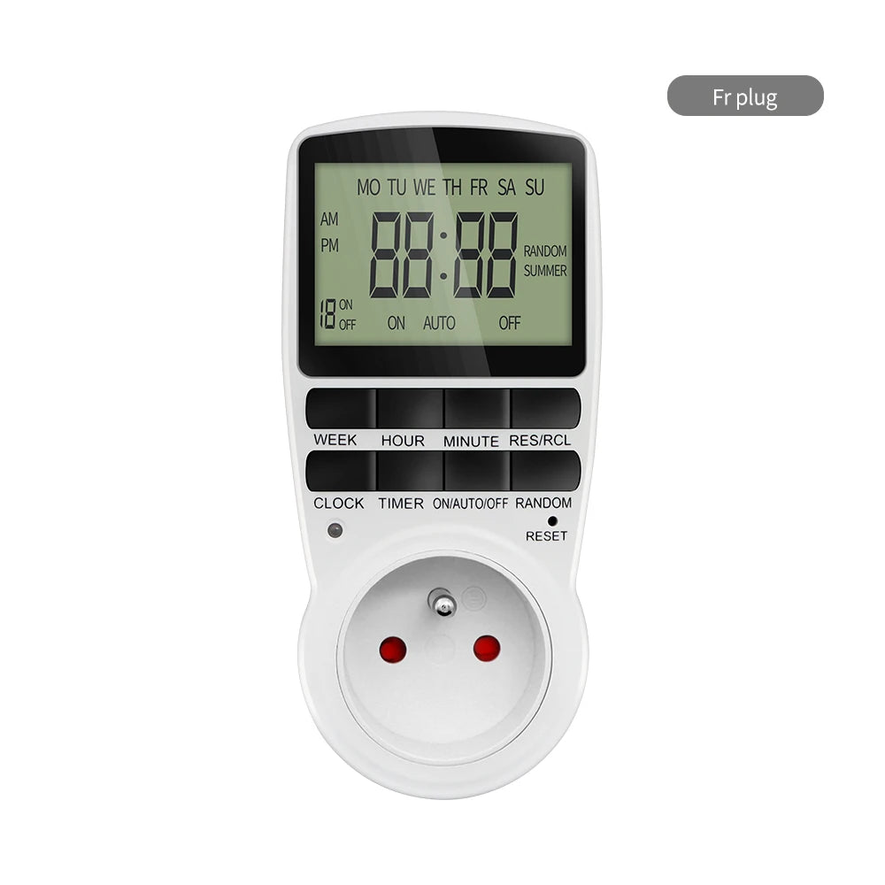 12/24 Hour Electronic Digital Timer Switch EU UK US AU FR Plug Programmable Timing Socket Kitchen Timer Outlet Timer Control