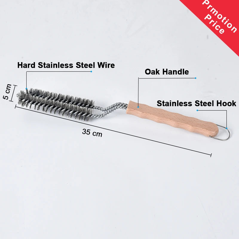 SHANGPEIXUAN Professional Pizza Oven Copper Brush Scraper Household Grill Brass Cleaning Brush with 21 inch Aluminium Handle