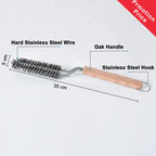SHANGPEIXUAN Professional Pizza Oven Copper Brush Scraper Household Grill Brass Cleaning Brush with 21 inch Aluminium Handle