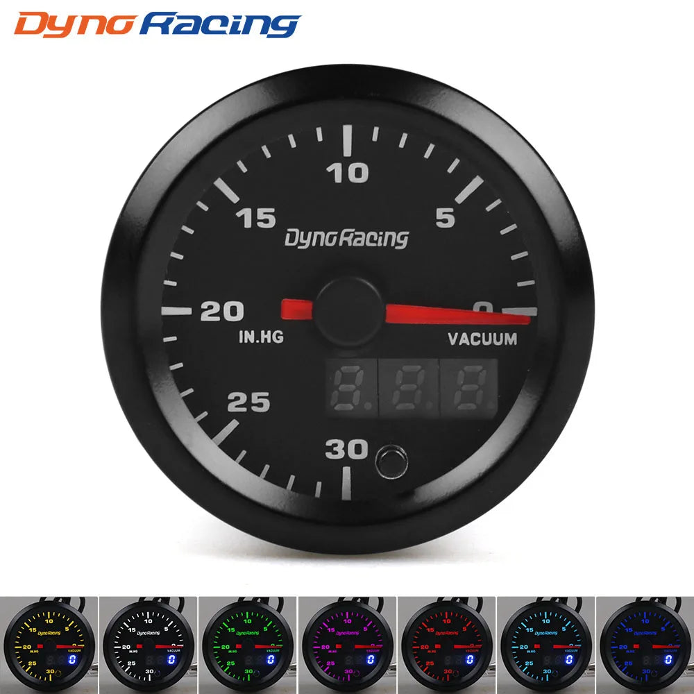 Dynoracing 2" 52mm 7 Colors LED Dual Display Boost Water Oil temp Oil pressure Voltmeter Air fuel Ratio EGT Tachometer Car Gauge
