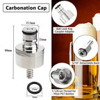1.5 Meters Ball Lock Gas Line Assembly with Stainless Steel Carbonation Cap, Soda Corny Keg Dispenser PET Bottle Carbonation Kit