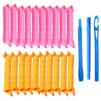 No-Heat Spiral Hair Curlers Set 40pcs Magic Curling Rollers, 45/50/55cm for Long Hair