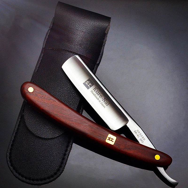 4pcs/set S45C Carbon Steel Straight Razor Men Shaving Rosewood Handle Razors Barber Manual Scraper Sharp Shaver G1123