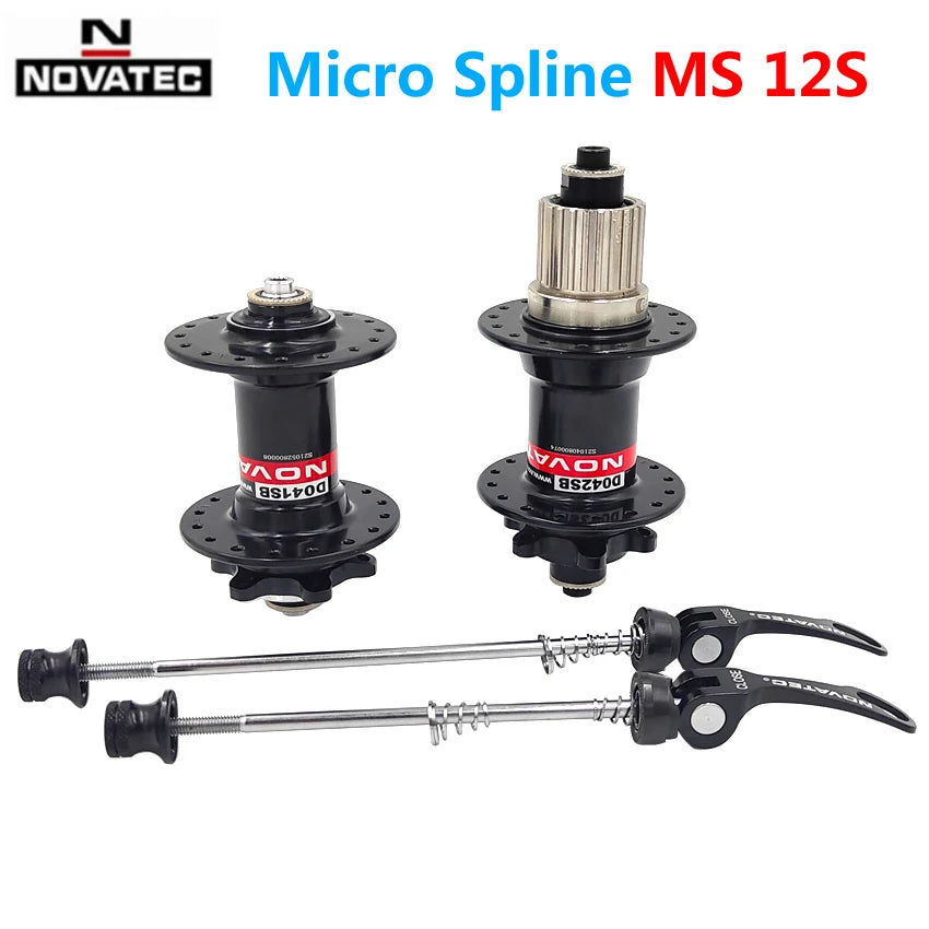 Novatec D041SB/D042SB Bicycle Hub Set Micro Spline for Shimano 12-Speed Cassette