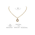 Yhpup Stainless Steel Exquisite Natural Pearl Pendant Necklace for Women High Quality 18 K Chain Choker Fashion Jewelry Party