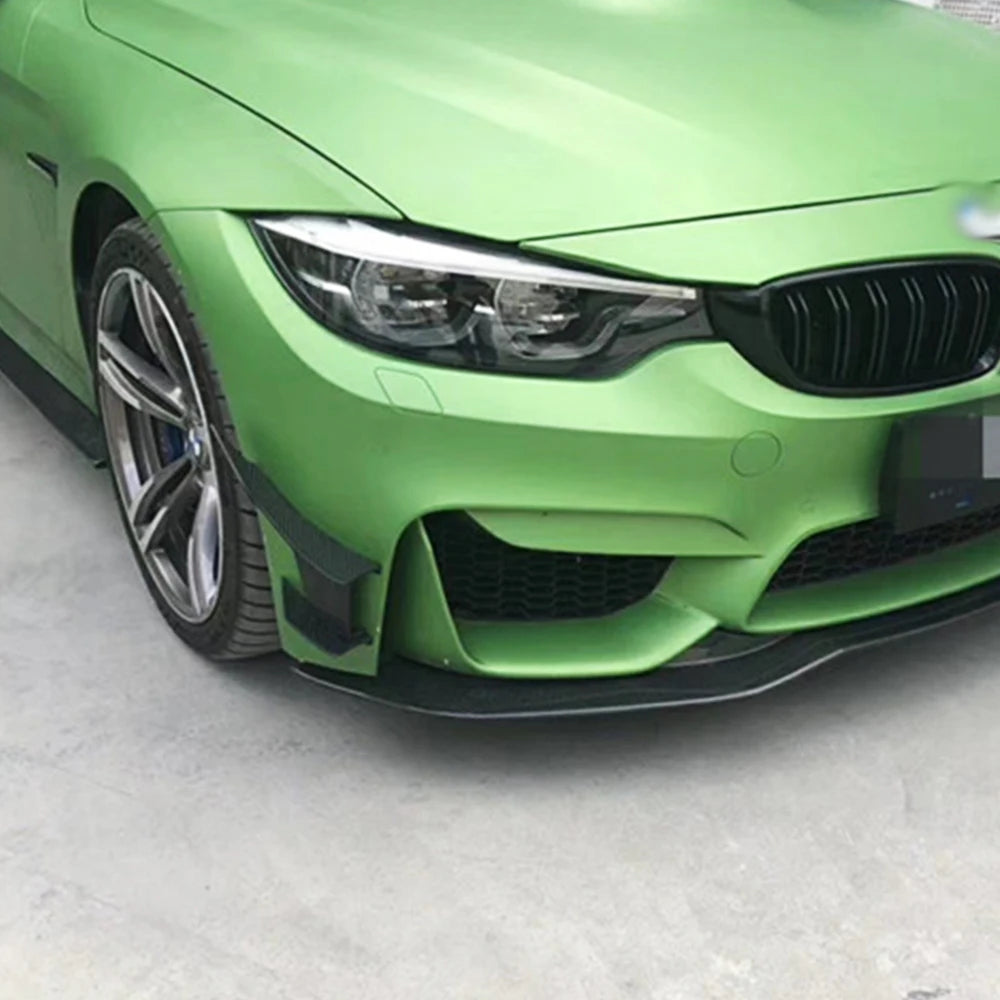 6pcs Carbon Fiber Or Bright Black Car Styling Accessories Front Bumper Side decoration For BMW F80 M3 For BMW F82 M4