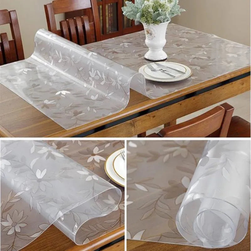 Clear PVC Tablecloth Protector 1.0mm Thick Waterproof Oil-Proof Soft Glass Cover