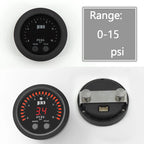 Universal 12v/24v Ultra-thin Electronic fuel pressure gauge with 1/8 npt sensor oil pressure meter red display digital 0-15psi