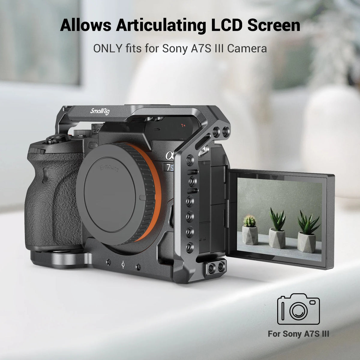 SmallRig a7s3 A7siii DSLR Cage for Sony Alpha 7S III Camera Cage With Cold Shoe Mount and Nato Rail Video DIY Cage Rig 2999