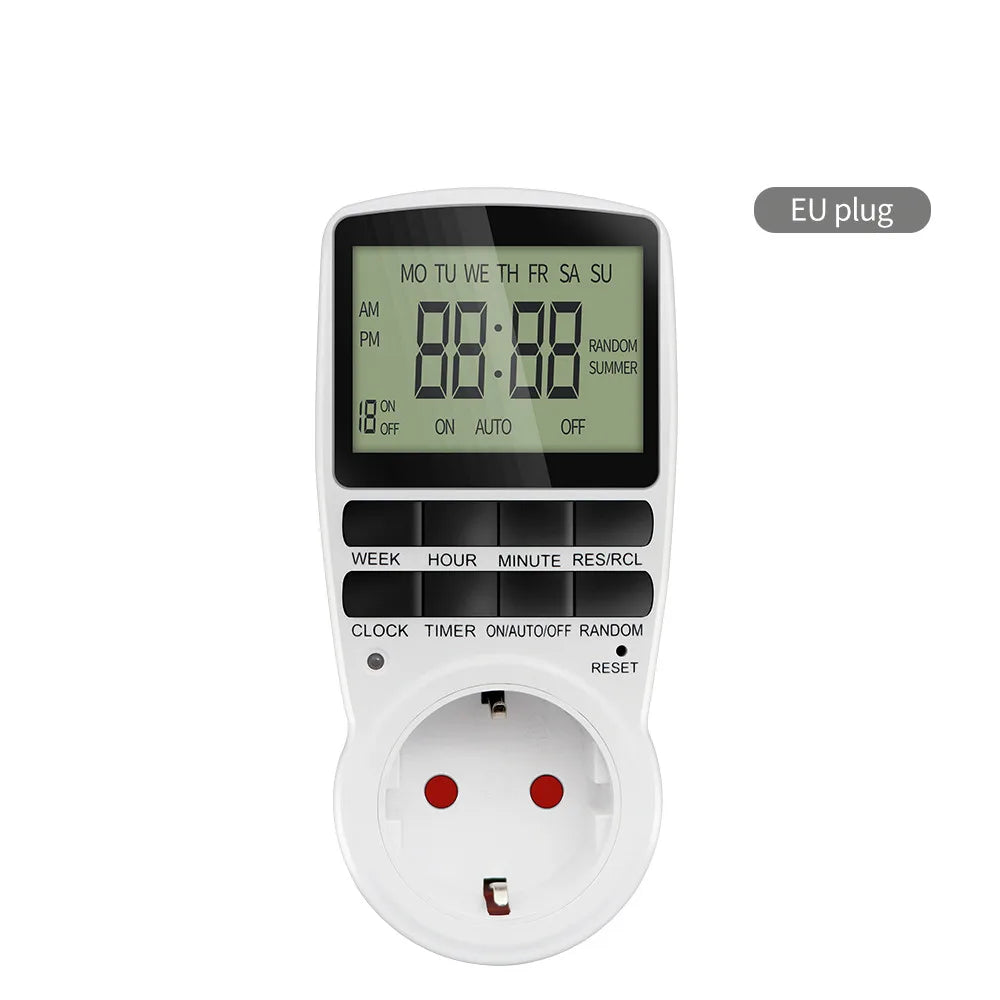 12/24 Hour Electronic Digital Timer Switch EU UK US AU FR Plug Programmable Timing Socket Kitchen Timer Outlet Timer Control