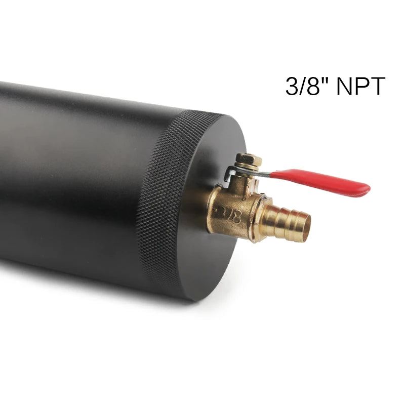 Universal Billet Aluminum Baffled 2-port New Long Oil Catch Can Tank with Breather Filter Engine Mini Oil Separator
