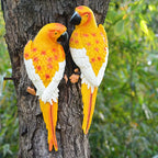 Resin Parrot Wall Mounted Garden Tree Decoration Statue Outdoor Animal Sculpture