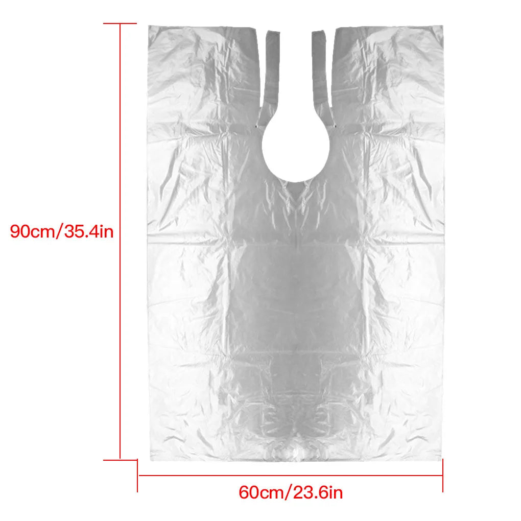 100/200/300PCS Disposable Hairdressing Cape Haircutting Hairstyling Transparent Barber Cloak Hair Dyeing Shawl 60*90cm