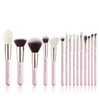 Jessup Makeup Brushes Set 15pcs Professional Makeup Brush Powder Eyeshadow Liner Foundation Blush Blending Zinfandel/Golden