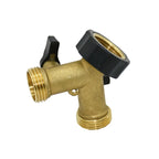 Brass Female 3/4" 2-Way Garden Tap Water Splitter Y Irrigation Valve Female 3/4 Garden Hose Splitter Watering Adjustable 1Pcs