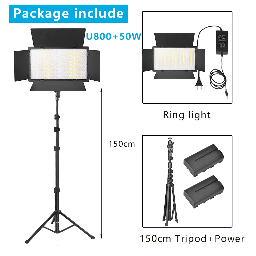 Nagnahz U800 LED Photo Studio Light for Tiktok Youbute Game Live Video Lighting Portable Video Recording Photography Panel Lamp