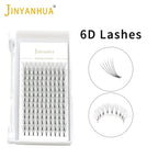 JINYANHUA Pre-Made Volume Lash Extension Fans Short Stem 0.07mm C/D Curl 8-15mm
