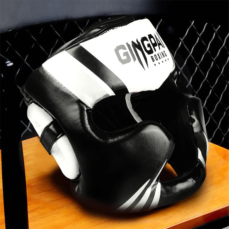 Boxing Headgear Helmet for Kickboxing Muay Thai MMA Sanda Training, Red/Blue/White, S-XL