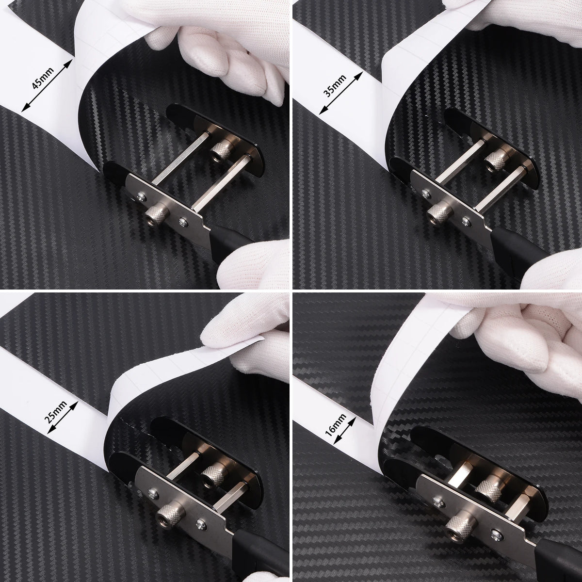 EHDIS Dual-Blades Vinyl Cutter With 4-Width Spacer Strip Cutting Knife Carbon Fiber Wrap Film Wallpaper Styling Slitting Tool