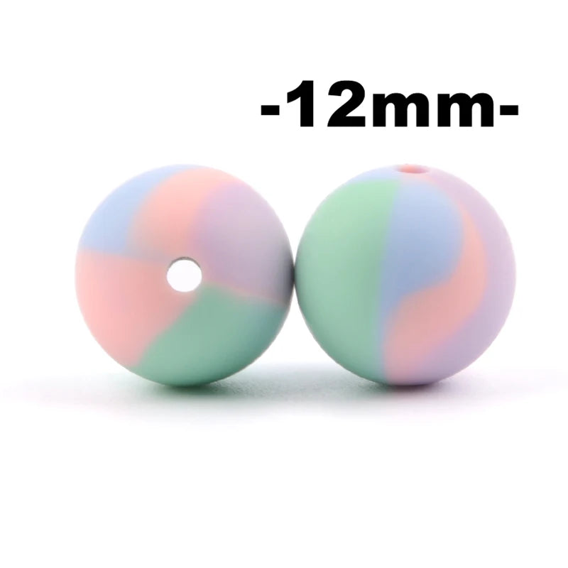 LOFCA 100Pcs/lot 12MM Round Shape Silicone Beads Used in jewelry making Necklace Bracelets Keychain Jewelry accessories