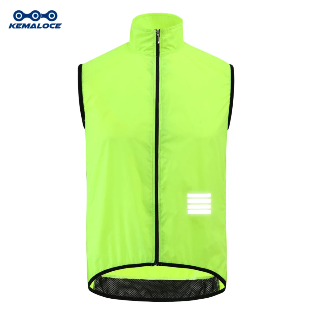 KEMALOCE Cycling Vest Wind Navy Blue Men 2023 Sleeveless Bicycle Gilet Black Lightweight Outdoor Windproof MTB Sports Wind Vest