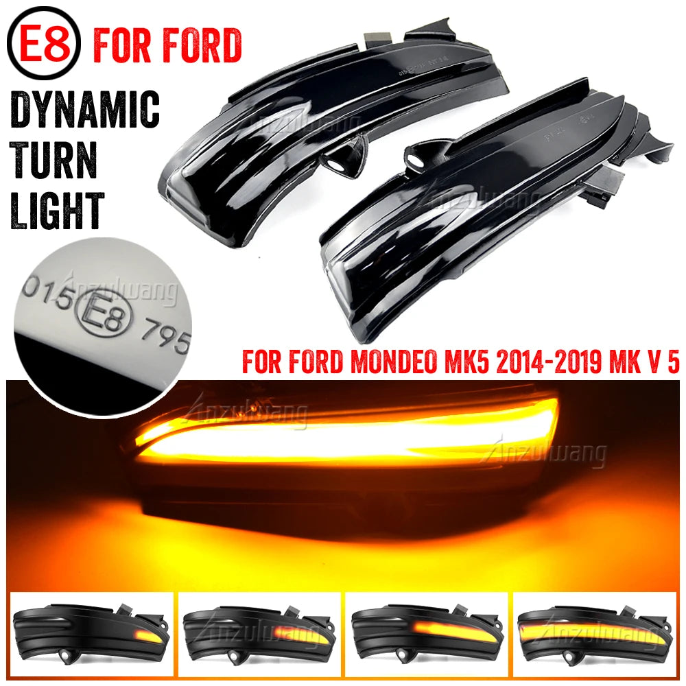 Dynamic Blinker For FORD MONDEO MK5 2014-2019 MK V 5 LED Turn Signal Light Side Lamp 2015 2016 2017 2018 MK V 5