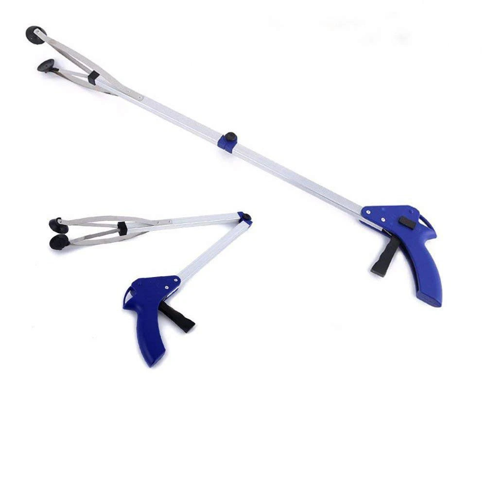 Extra Long Reacher Grabber Tool, Foldable Pick Up Stick for Trash, White