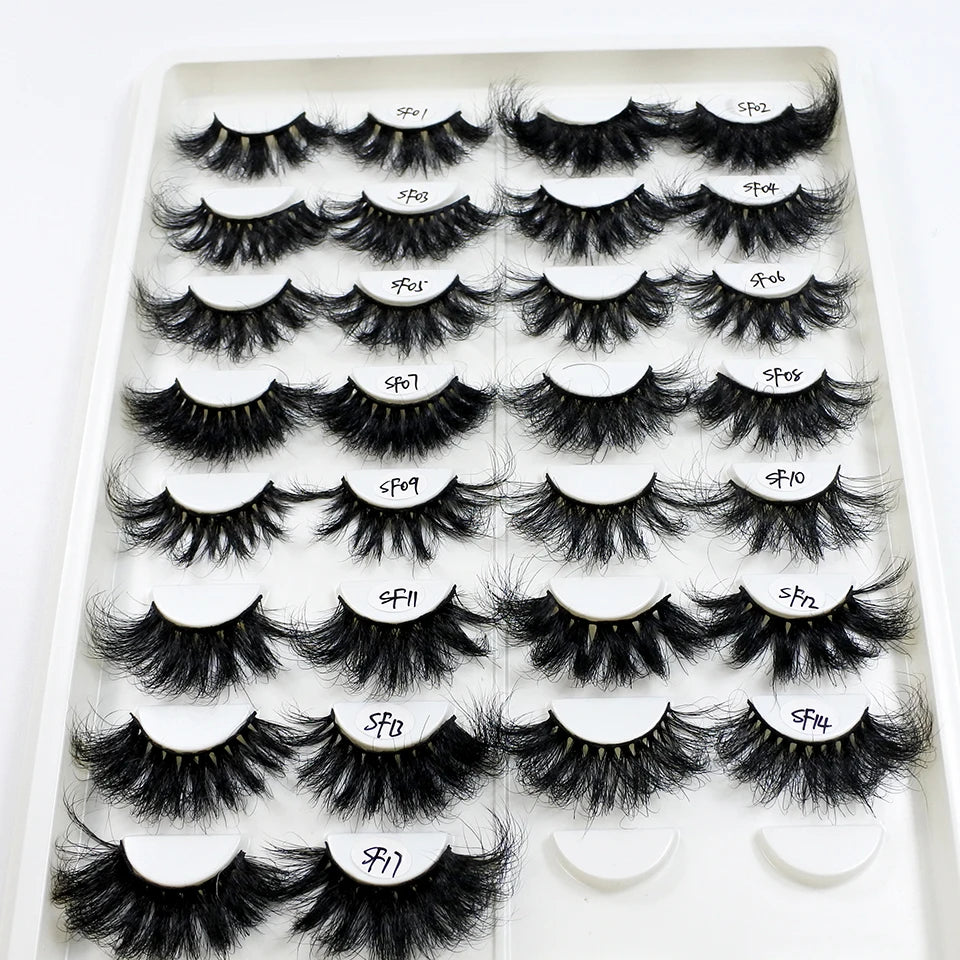 Mink Lashes Wholesale 5/10/30/50 Pairs 25mm Eyelashes Long Wispy Messy Fluffy Lashes Bulk Makeup 25 mm Mink Eyelashes