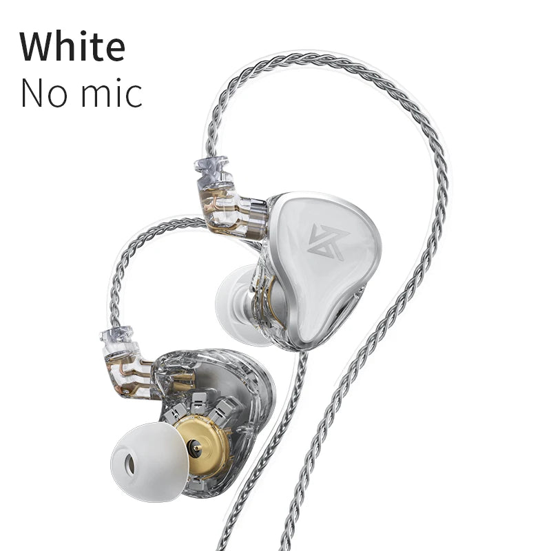 KZ ZAS Earphones 7BA+1DD Dynamic Hybrid Wired Headphones HiFi Bass Sport Headset With Microphones in Ear Monitors