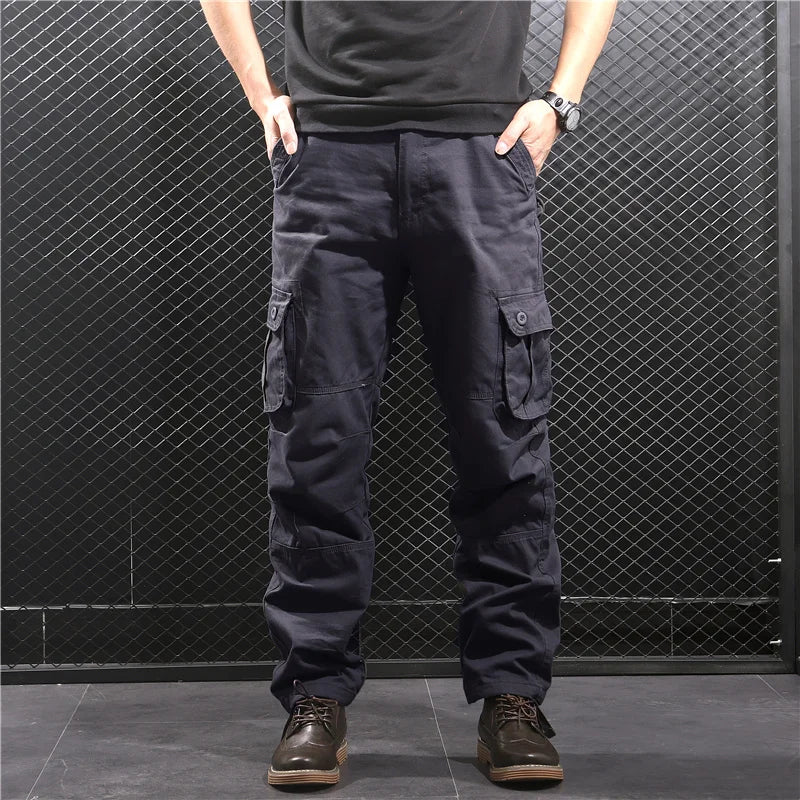 Men's Cargo Jogger Pants Loose Fit Hiking Sweatpants, Army Green/Yellow, Sizes 29-44