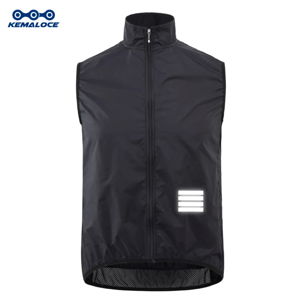 KEMALOCE Cycling Vest Wind Navy Blue Men 2023 Sleeveless Bicycle Gilet Black Lightweight Outdoor Windproof MTB Sports Wind Vest