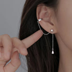 New Fashion Double Chain Pendientes Tassel Earrings Ear Clip for Women Girl Long Cuff Earring No Pierced Bohemia Gift Trend