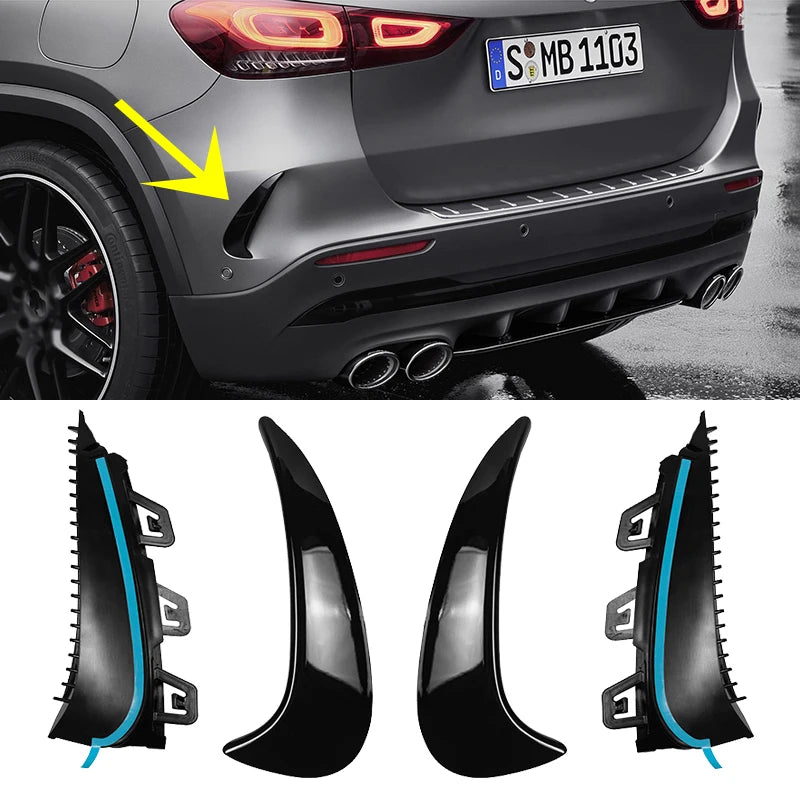 For Mercedes Benz H247 GLA200 GLA220 GLA250 GLA35 GLA45S AMG 2020 2021 2022 2023 Rear Bumper Lip Splitter Canards Spoiler Fender