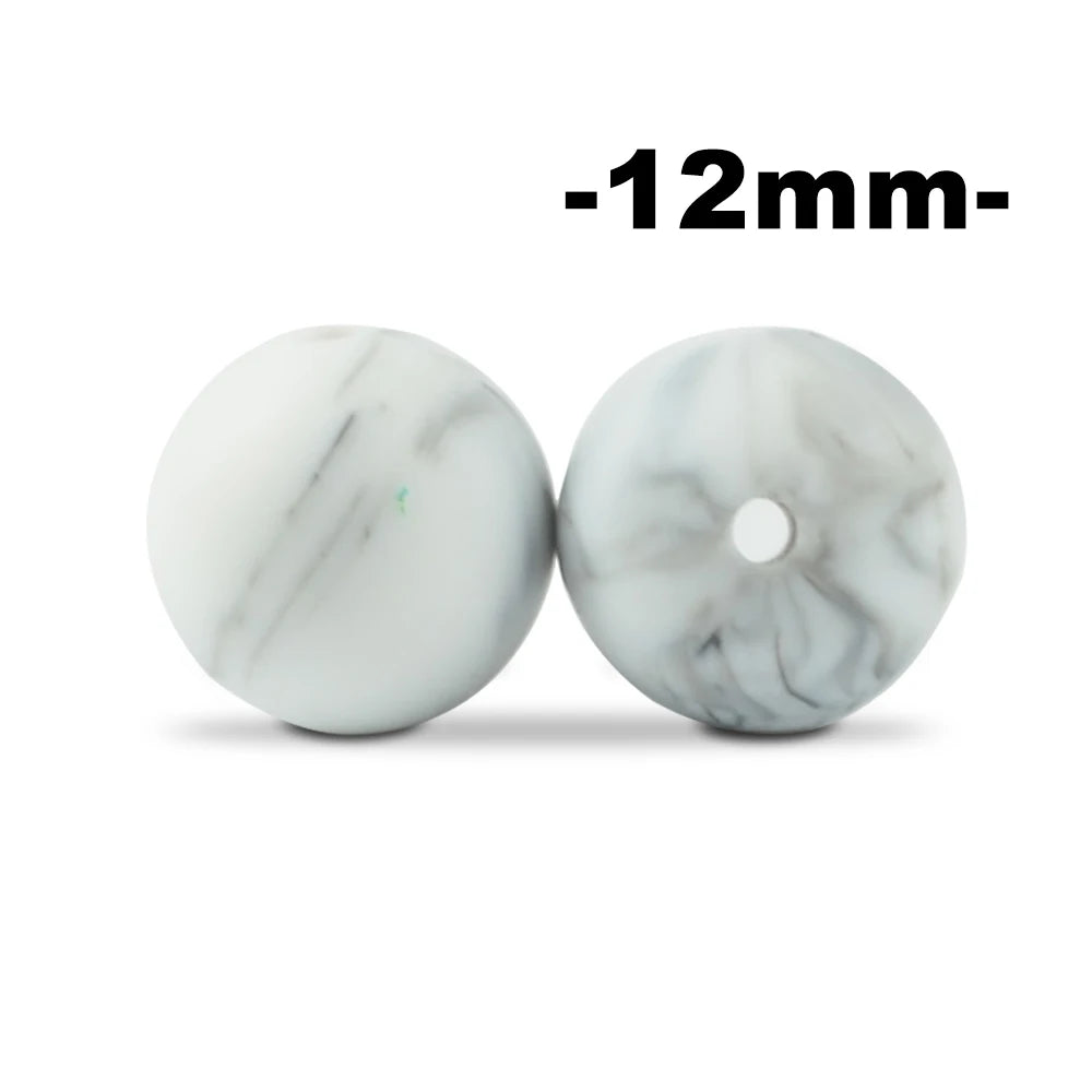 LOFCA 100Pcs/lot 12MM Round Shape Silicone Beads Used in jewelry making Necklace Bracelets Keychain Jewelry accessories